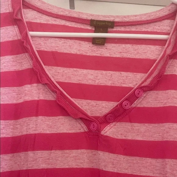 Copper Key Pink Striped Long Sleeve Top - Picture 3 of 4